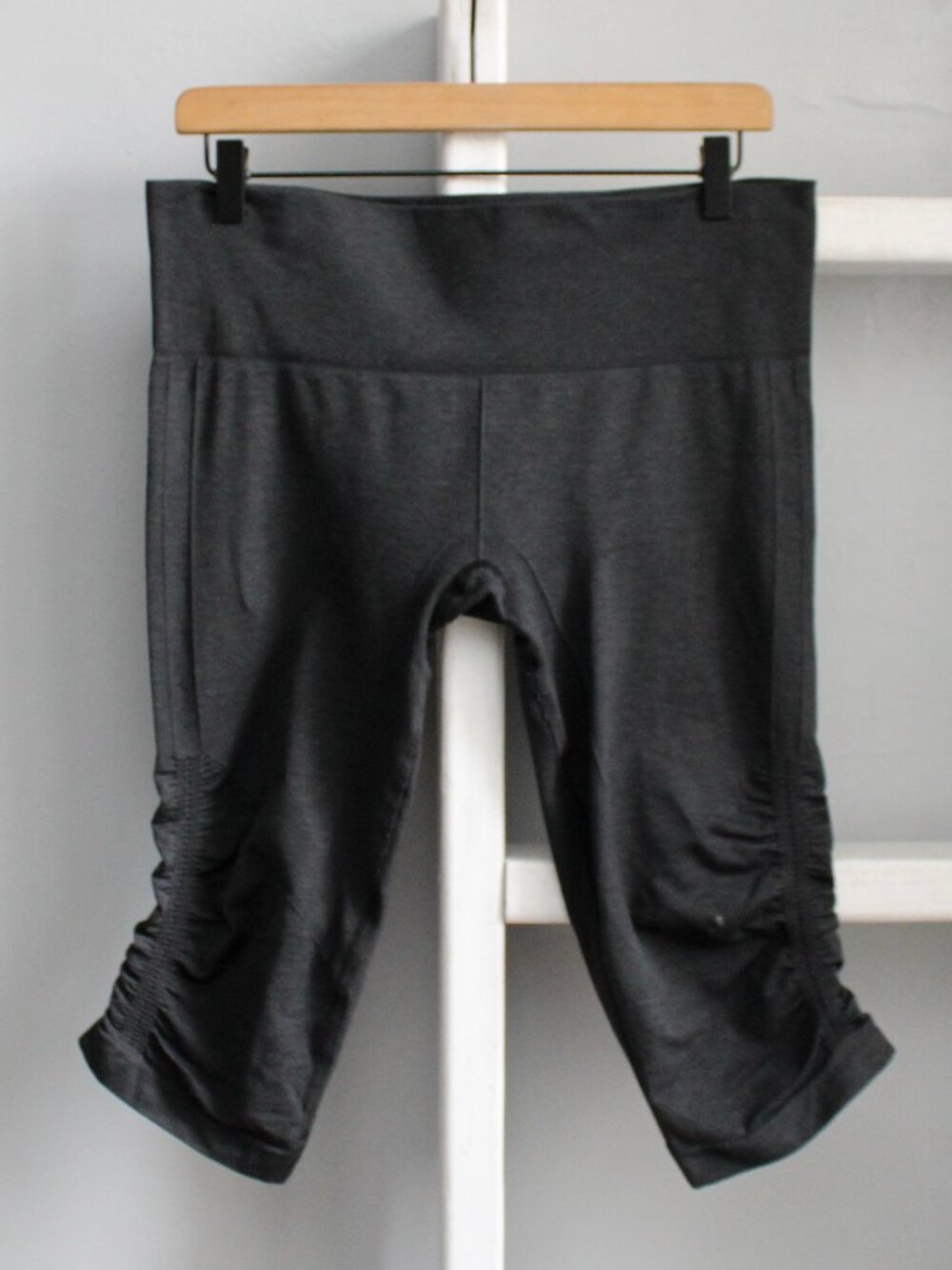 Lululemon In The Flow Crop Leggings Ruched Black Size 10